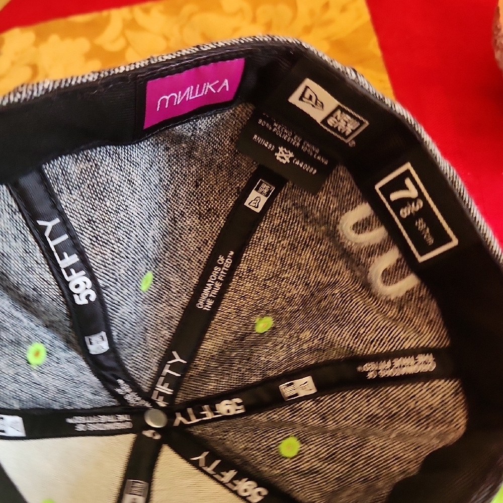 New Era Gray Cap Green Details Size 7 3/8 - Picture 7 of 10